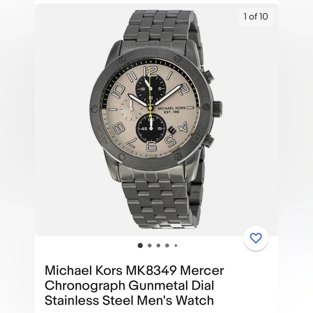 Men’s Michael Kors Stainless Steel Watch Gunmetal MK-8349 - Picture 2 of 6